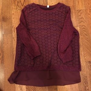 Lucky brand size L burgundy tunic